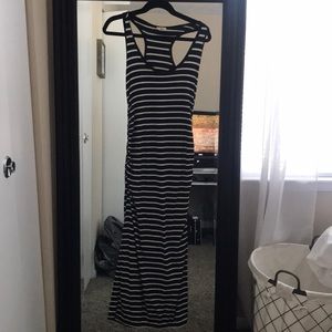 Black and white striped maxi